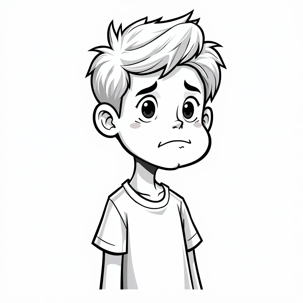 Depressed boy wechat profile picture coloring pages