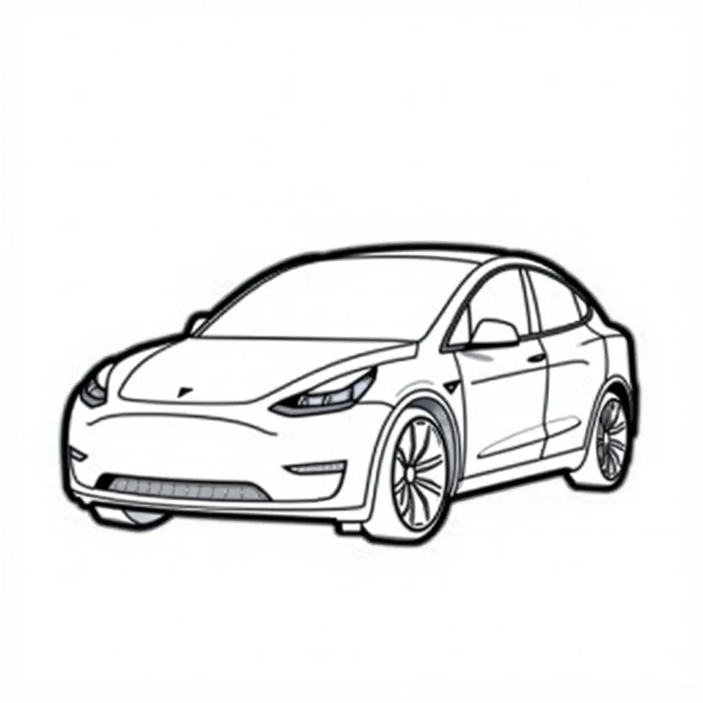 特斯拉modelY coloring pages