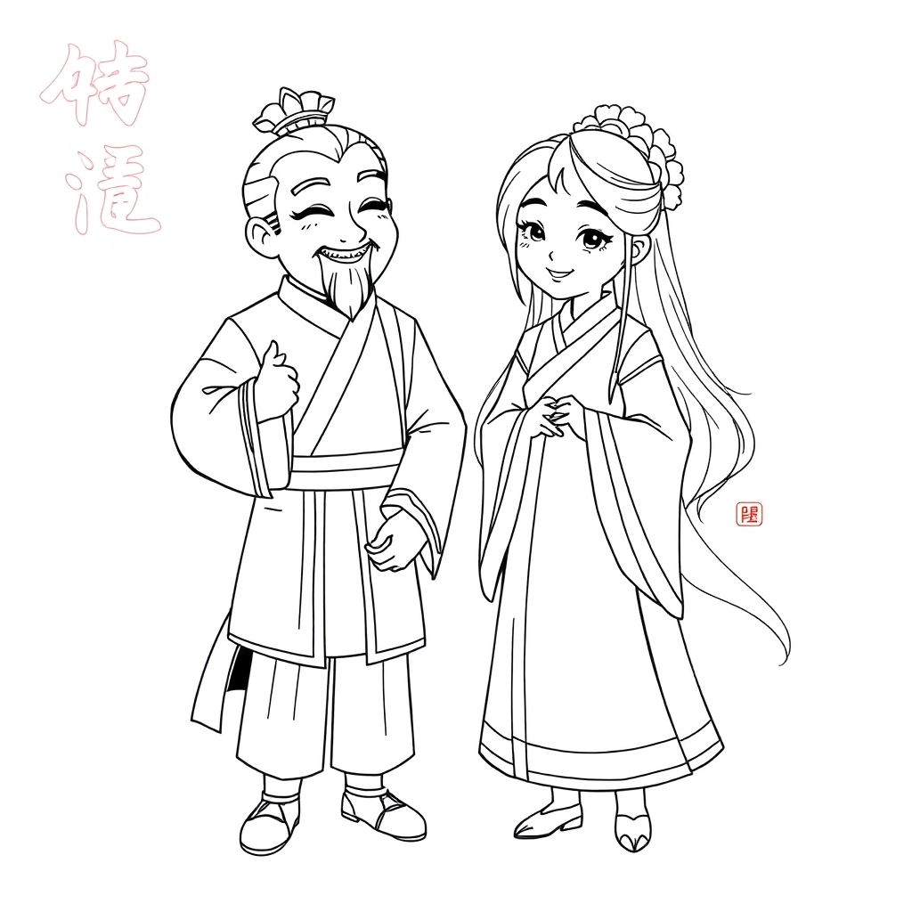 天官赐福 صفحات التلوين