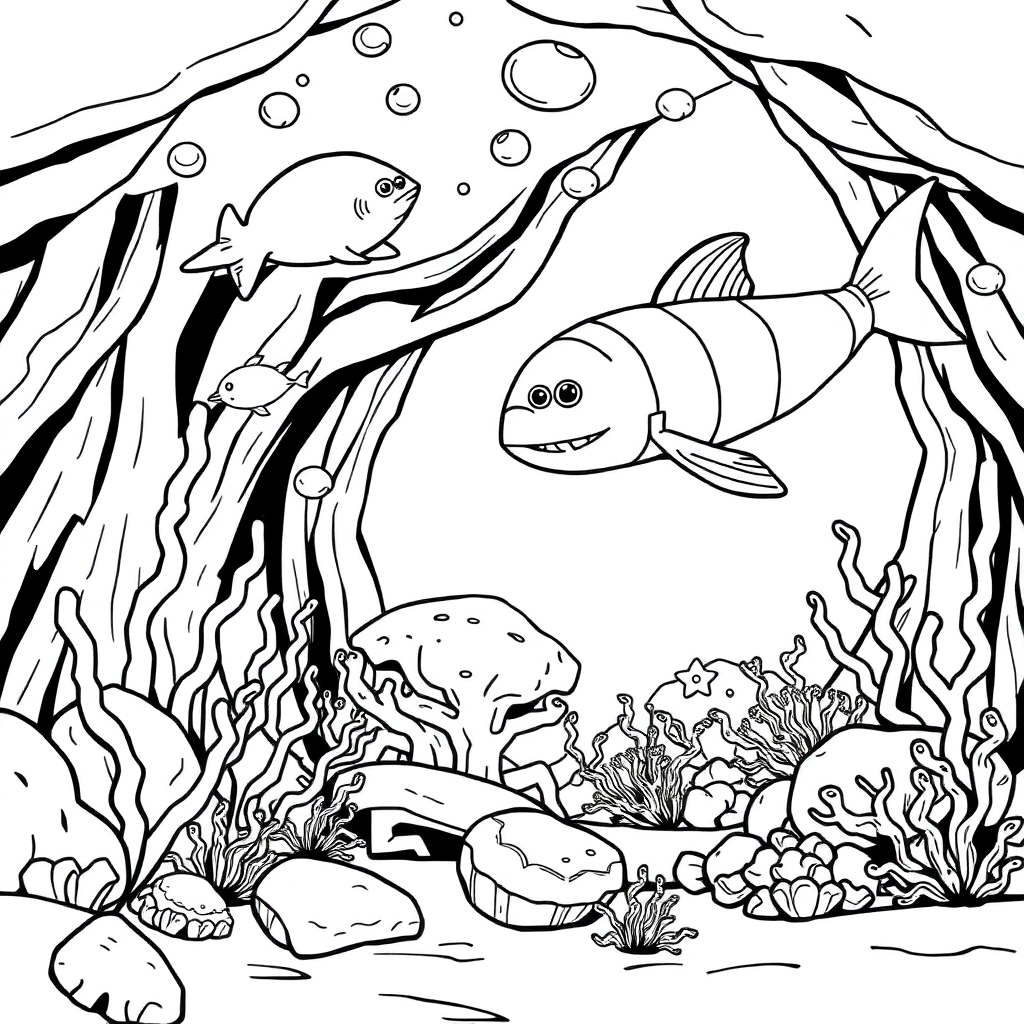 undersea  صفحات التلوين