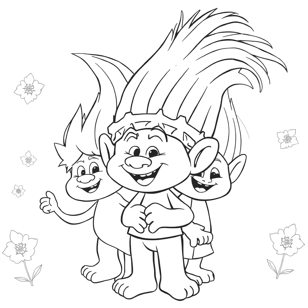 Trolls movie characters صفحات التلوين
