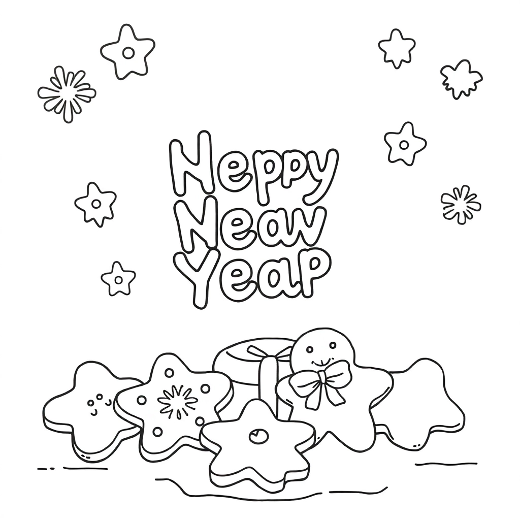 新年年饼 صفحات التلوين