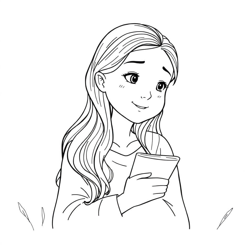 Her mother is telling funny stories to the girl صفحات التلوين