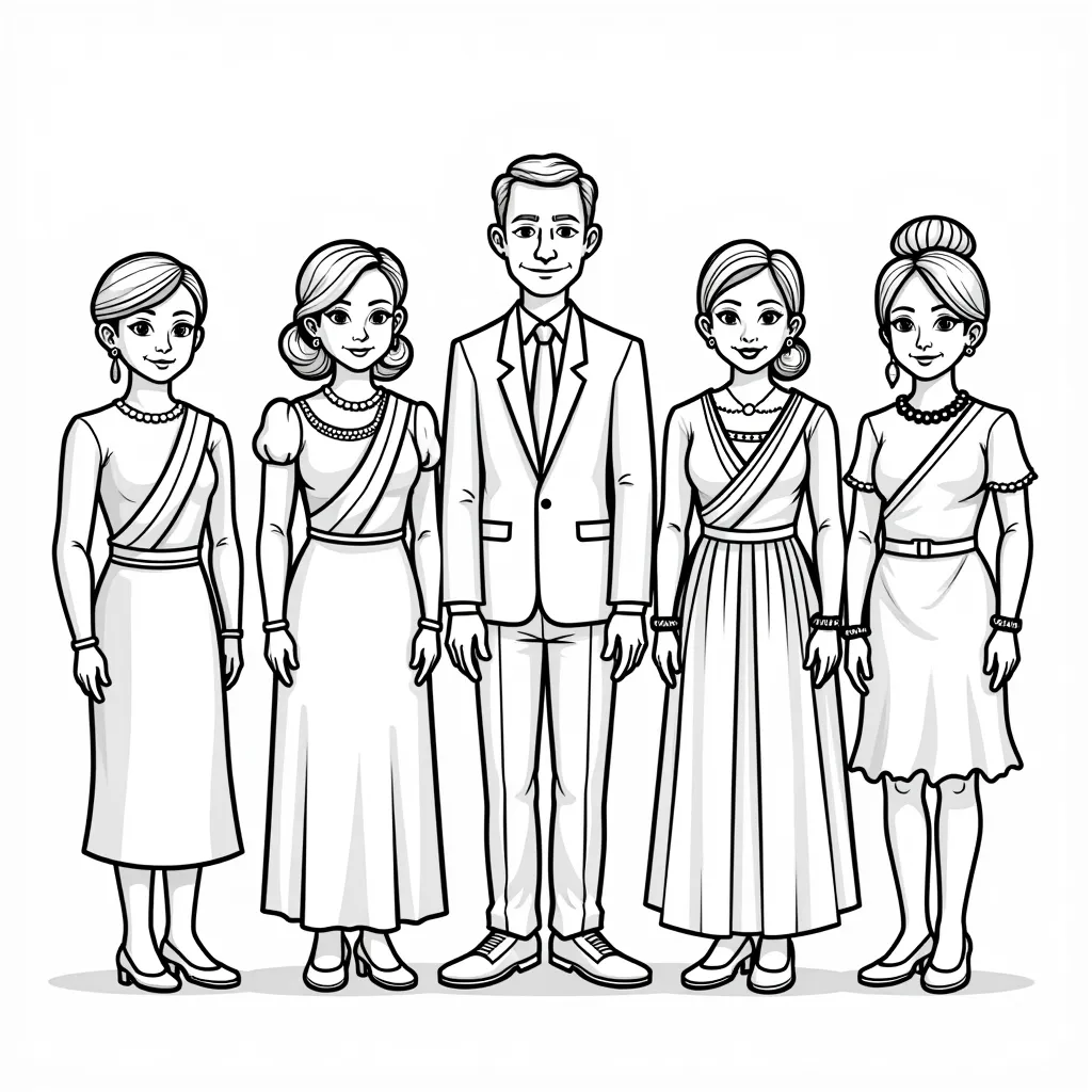 泰王的几个老婆 coloring pages