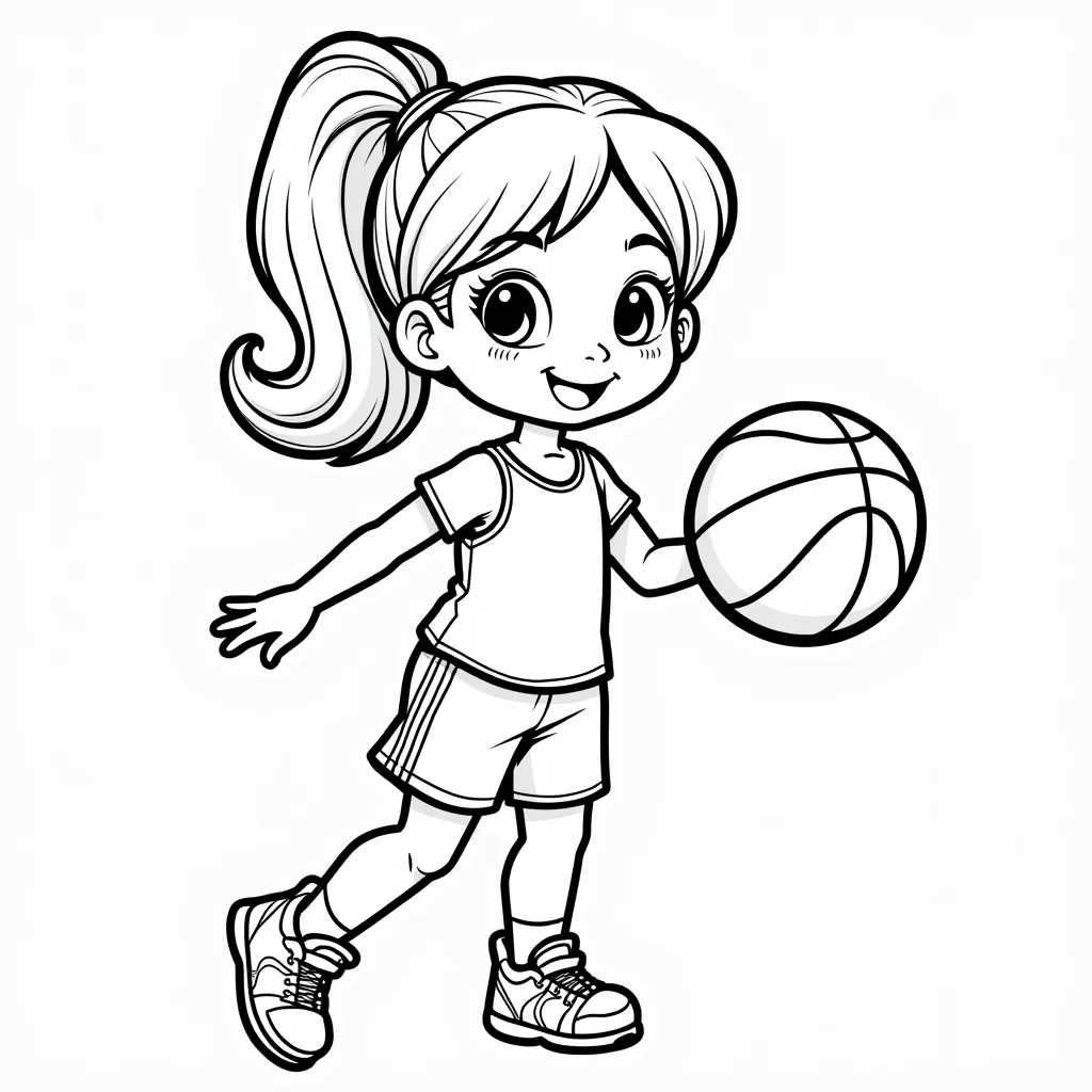 cute basketball girl coloring pages