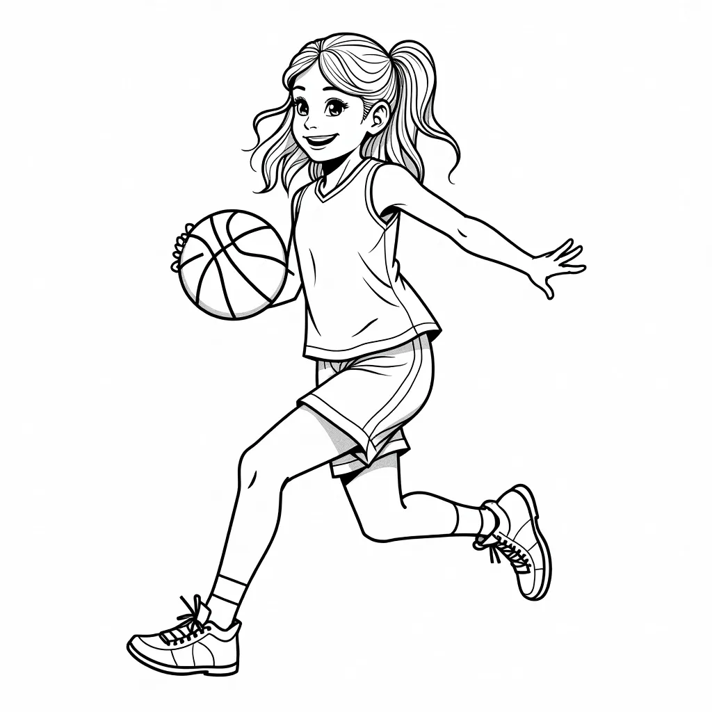 beautiful basketball girl coloring pages