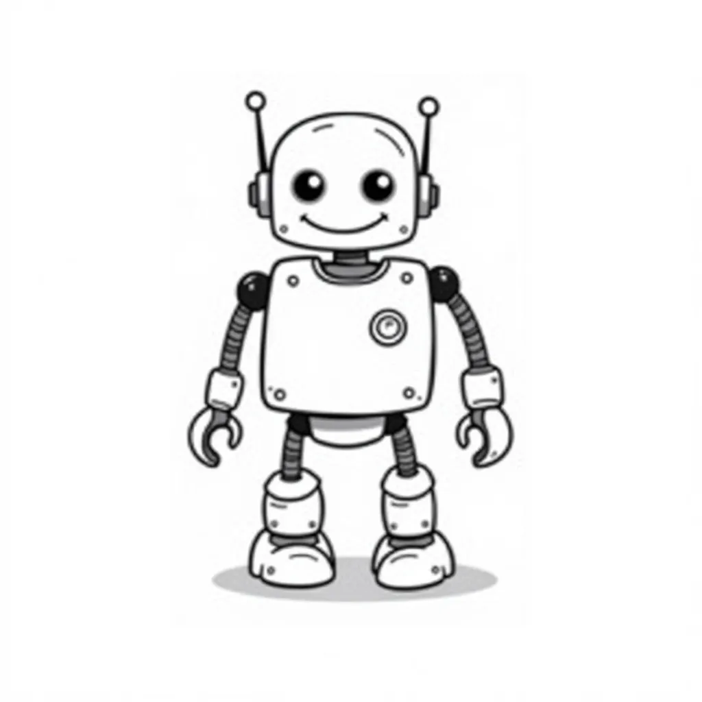 flat robot coloring pages