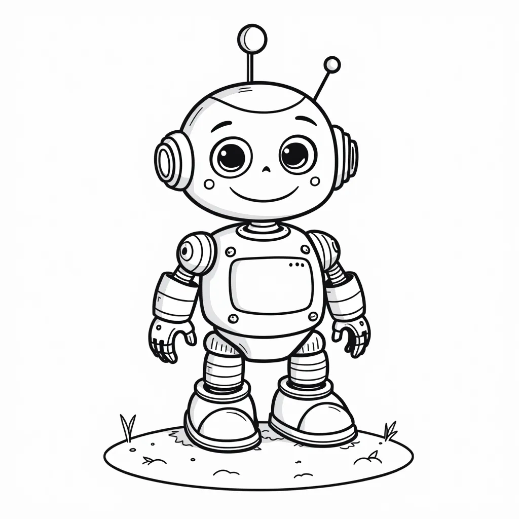 simple robot coloring pages