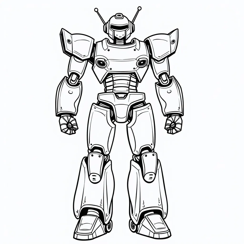 complex robot coloring pages