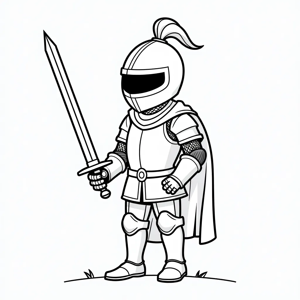 a knight with the sword coloring pages