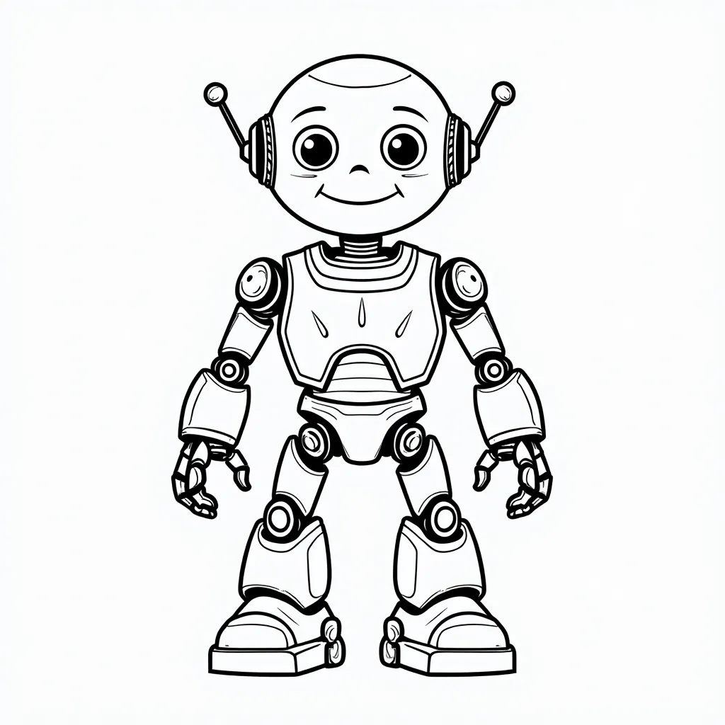 digital robot coloring pages