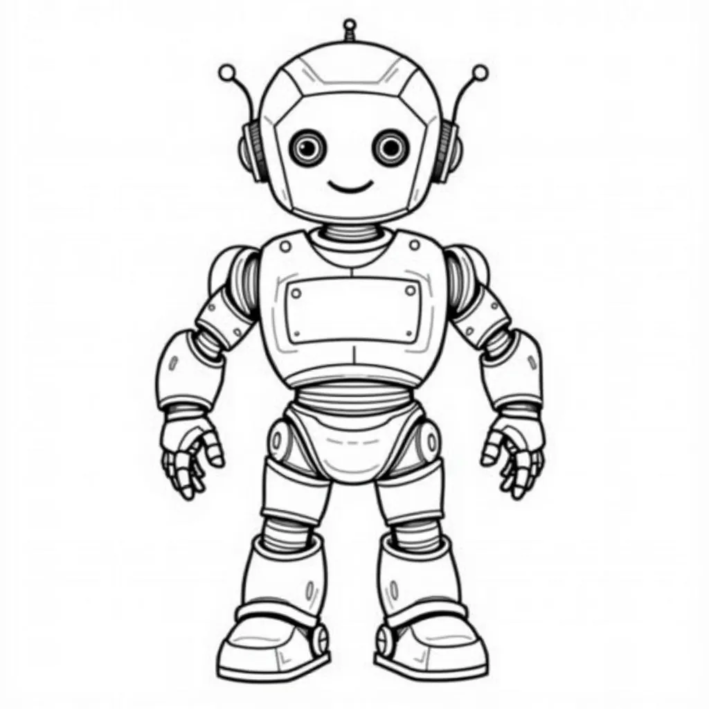 digital robot coloring pages