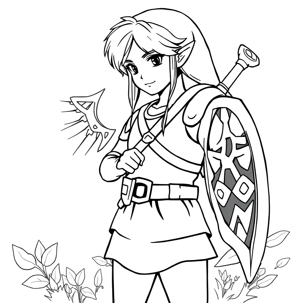 Link and zelda صفحات التلوين