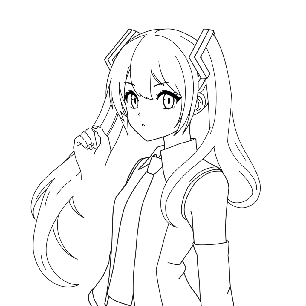 Hatsune Miku صفحات التلوين
