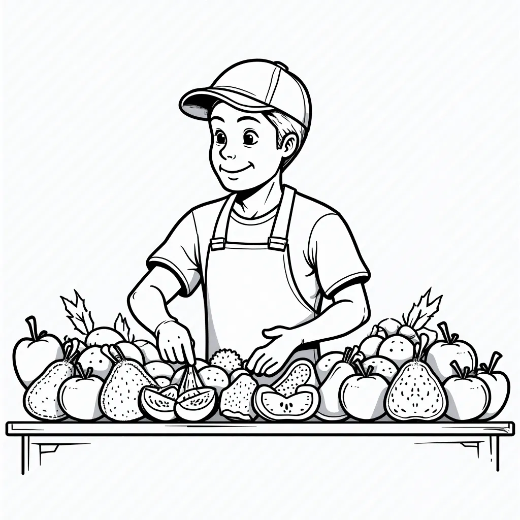 Future fruit stall owner coloring pages