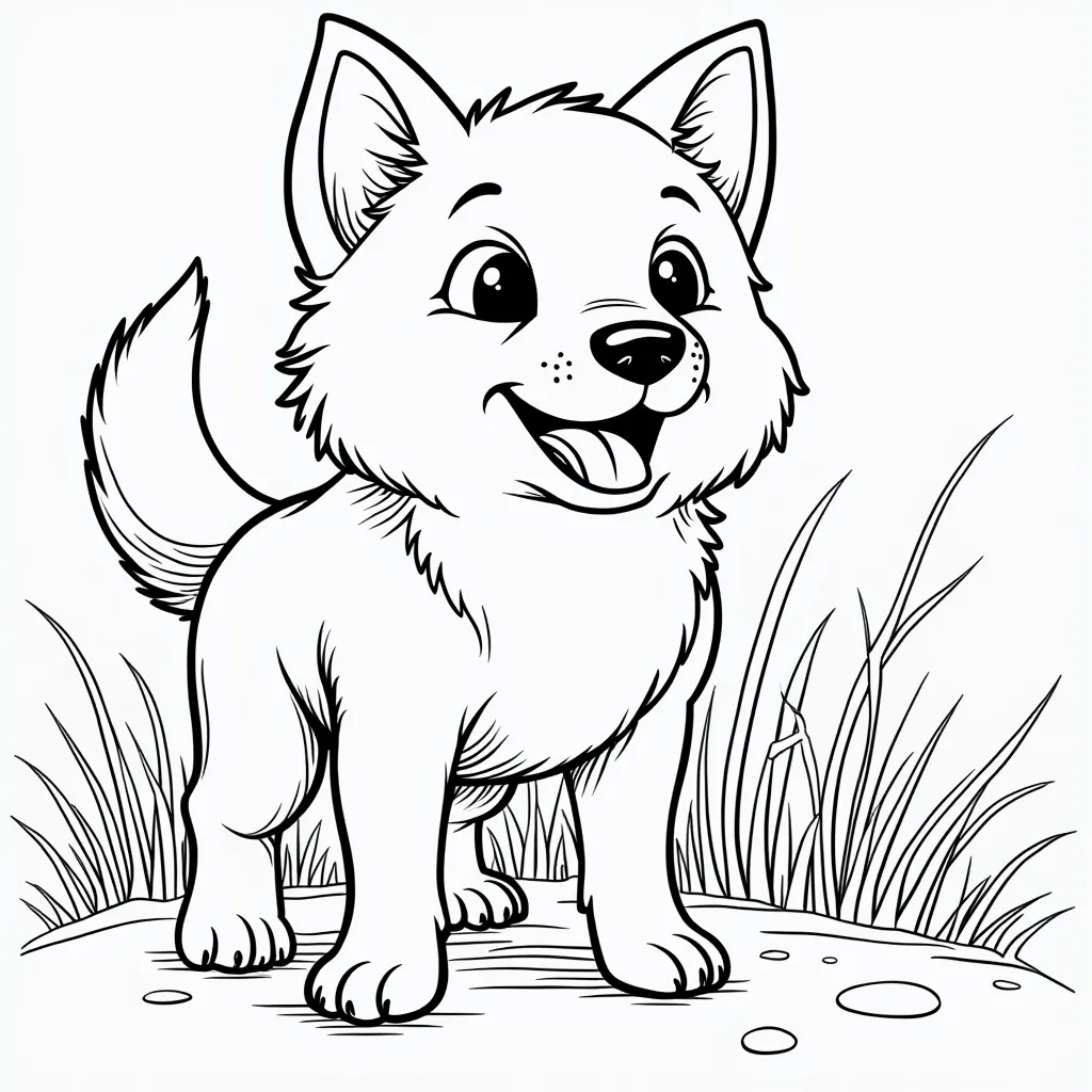 黄色中华田园犬 coloring pages