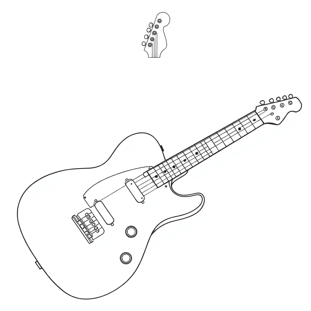 Telecaster realistic Electric Guitar صفحات التلوين