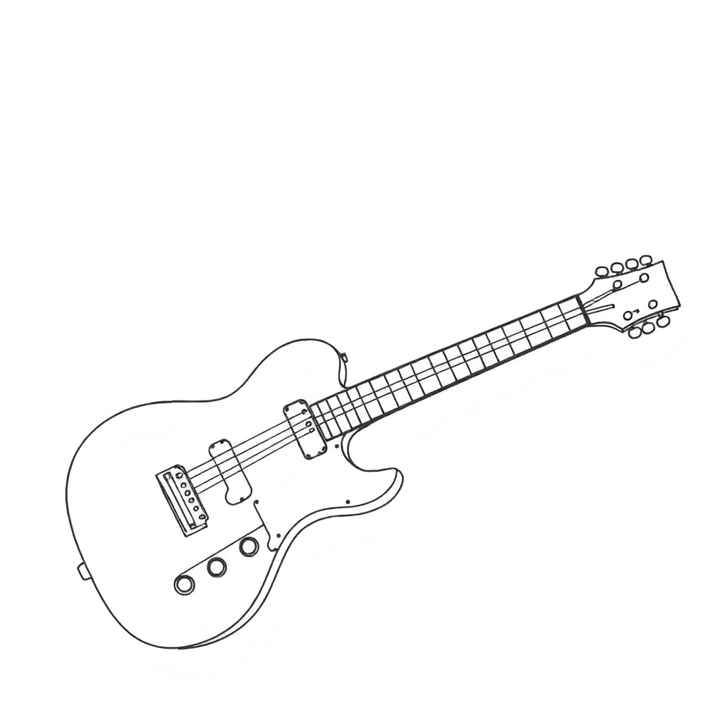guitar simple صفحات التلوين