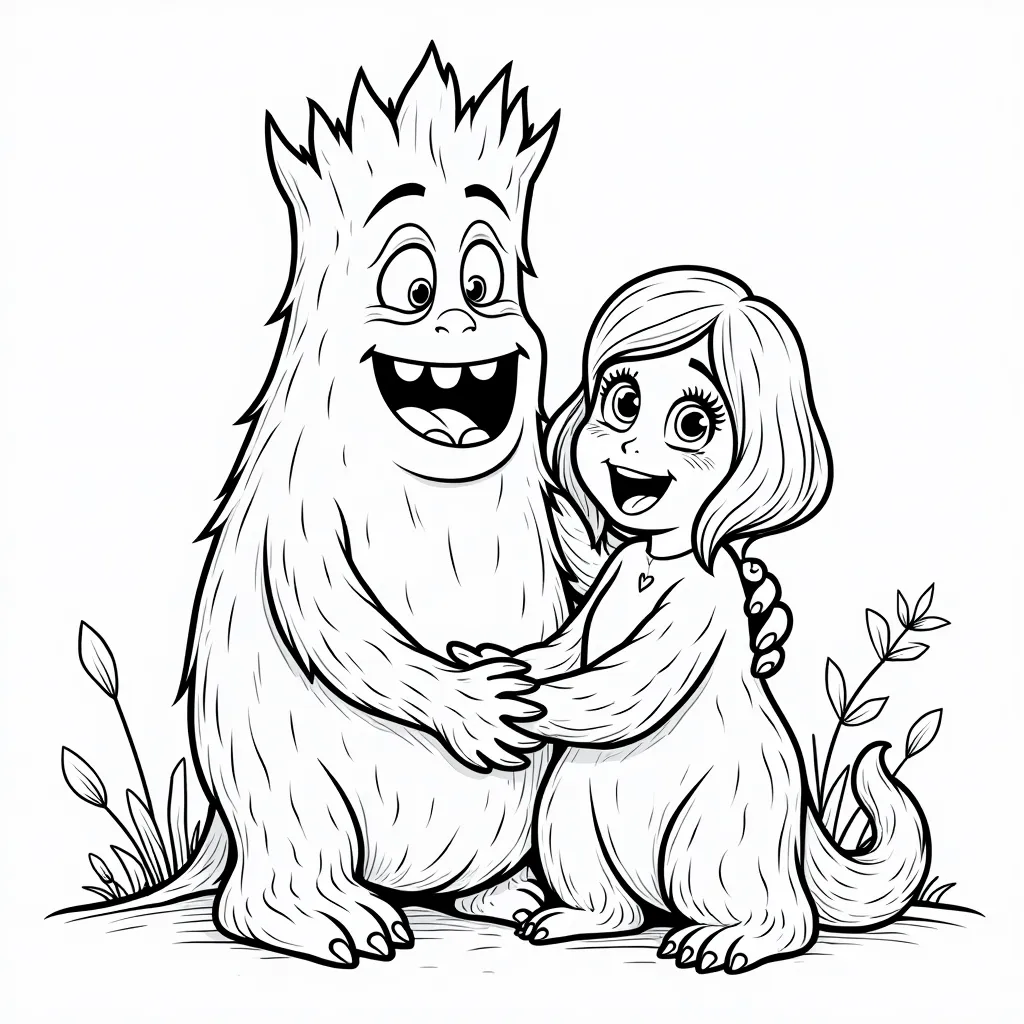 tree monster with his baby and wife together coloring pages