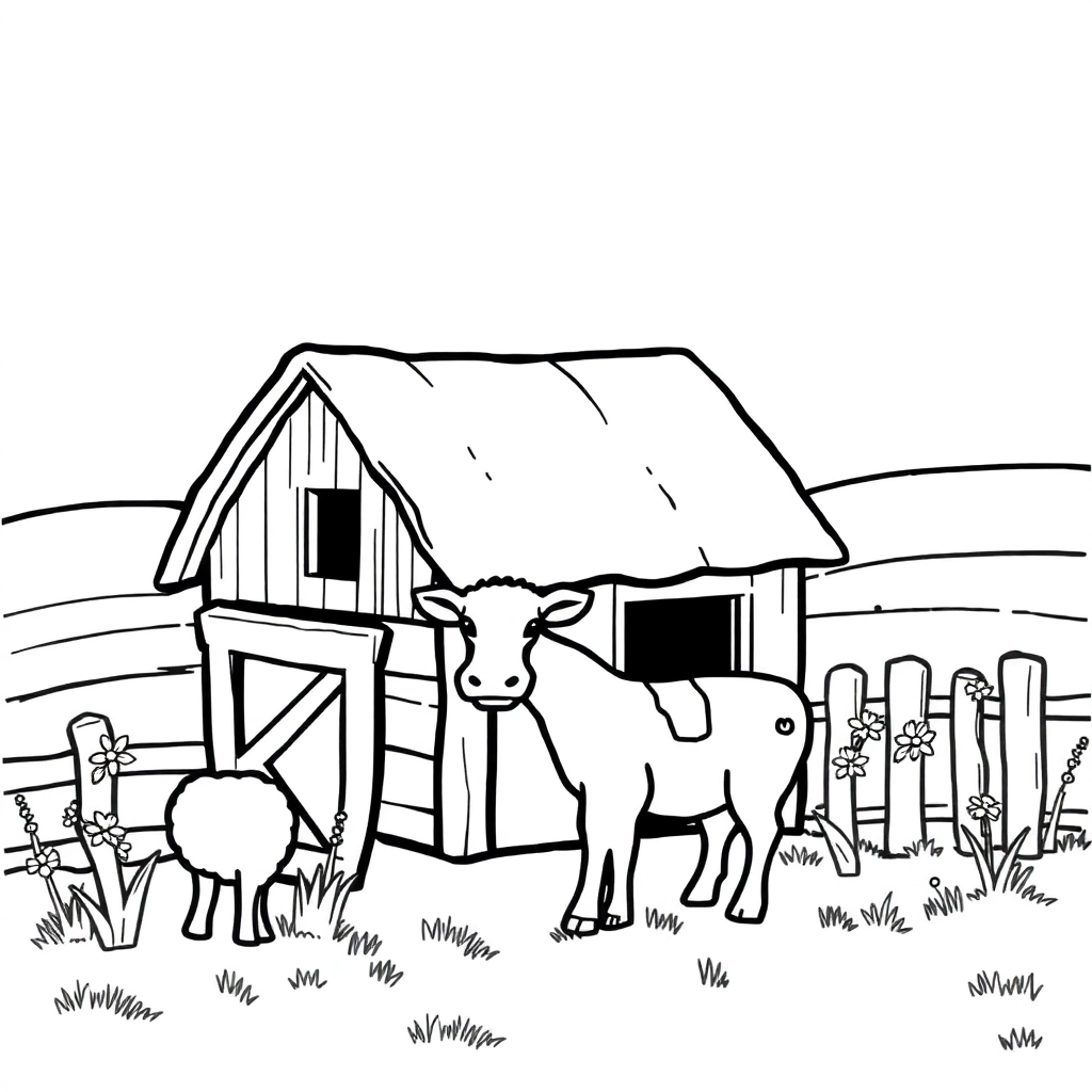 on the farm صفحات التلوين