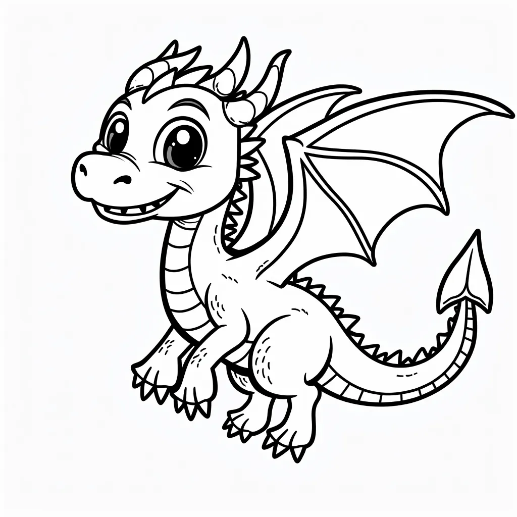 a flying dragon  coloring pages