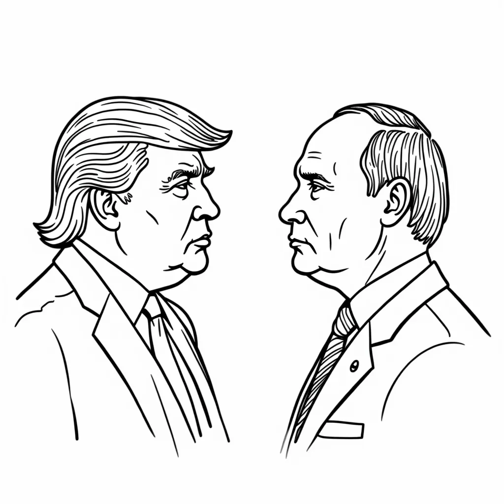 Trump vs Putin coloring pages