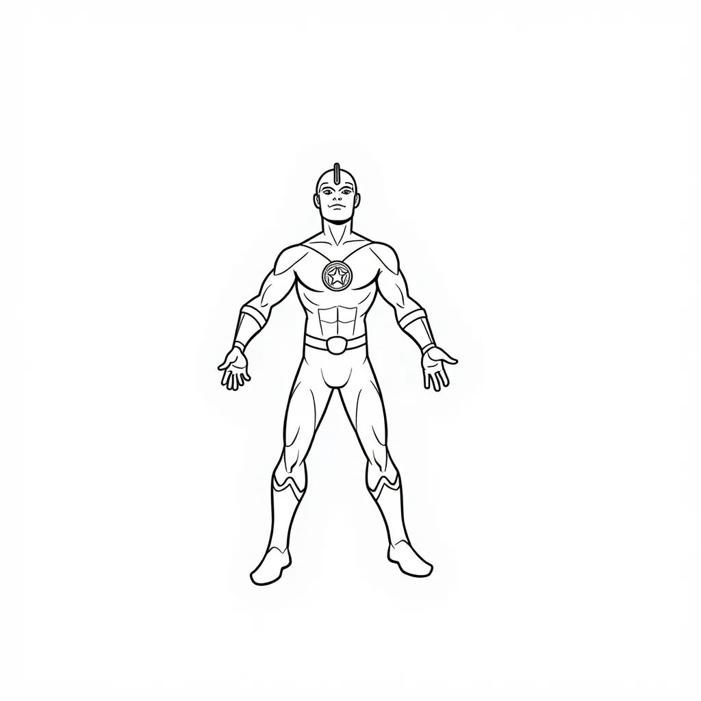 ultraman  looking up and extends his arms horizontally coloring pages