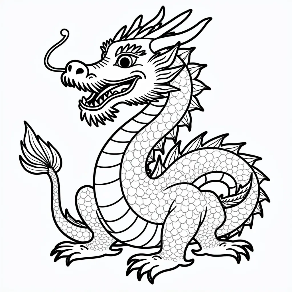 画一条中国龙 coloring pages