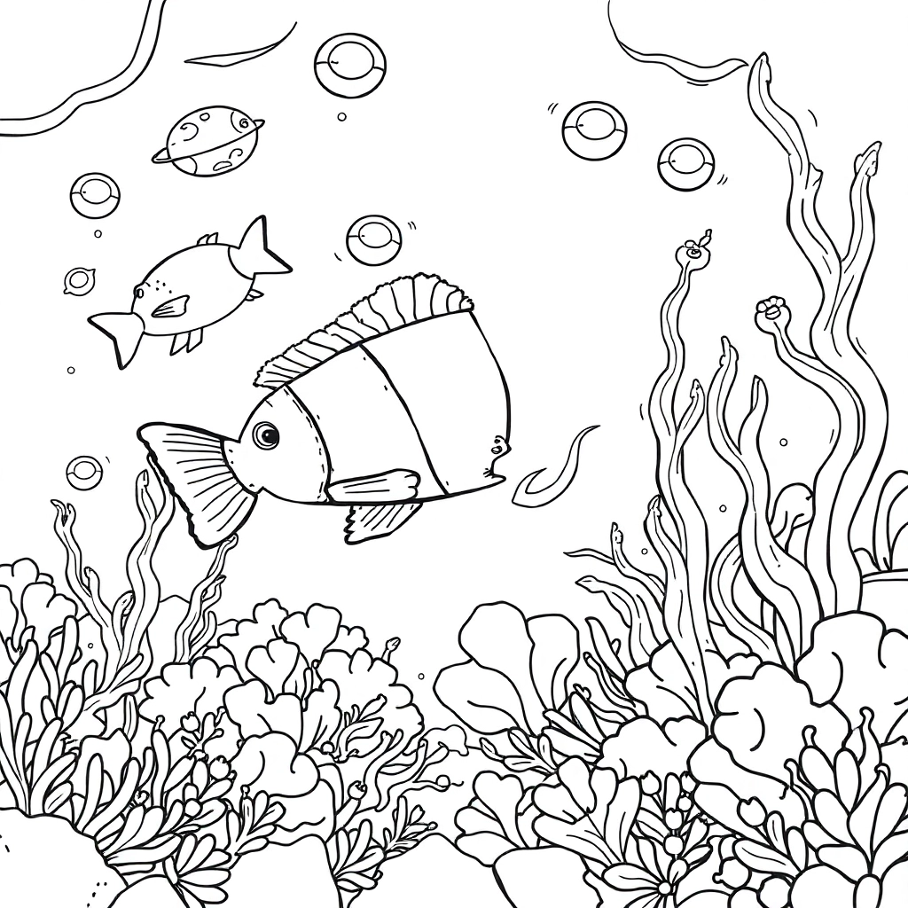 Underwater world صفحات التلوين