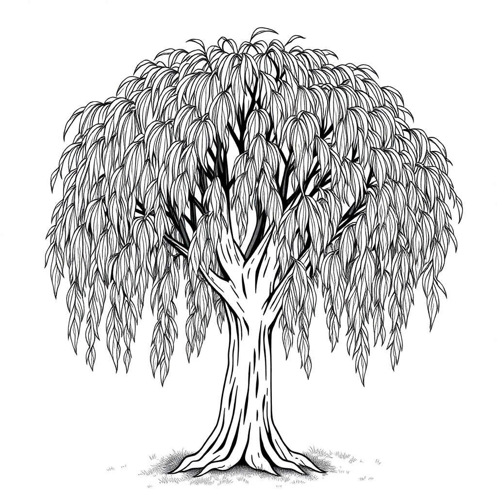 willows in summer صفحات التلوين
