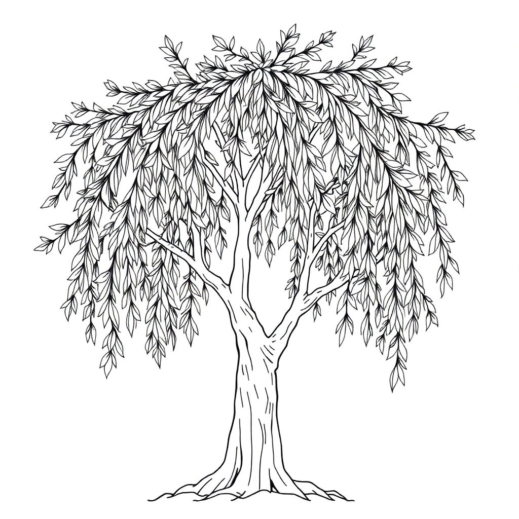 willows in autumn صفحات التلوين
