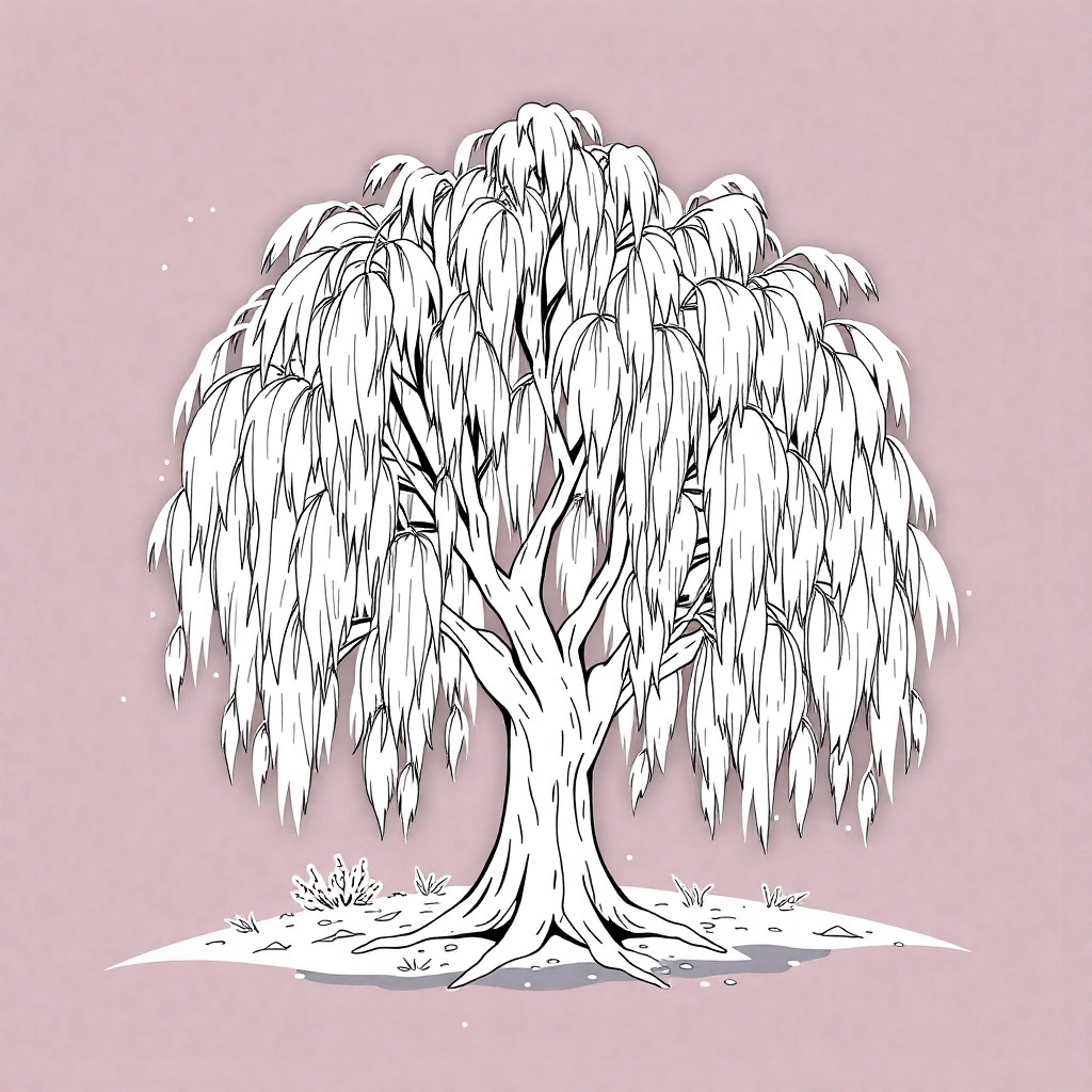 willows in winter صفحات التلوين