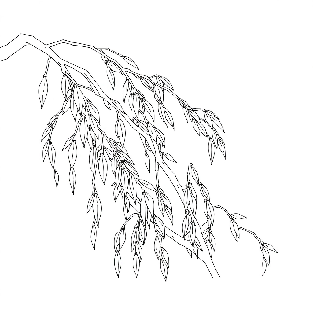 bare willow branches صفحات التلوين