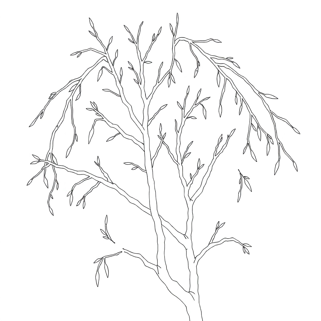 bare willow branches صفحات التلوين
