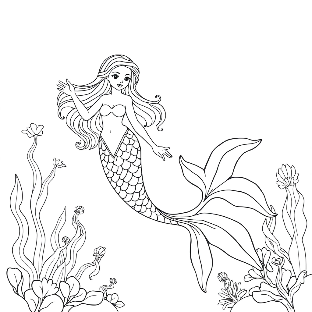 mermaid صفحات التلوين