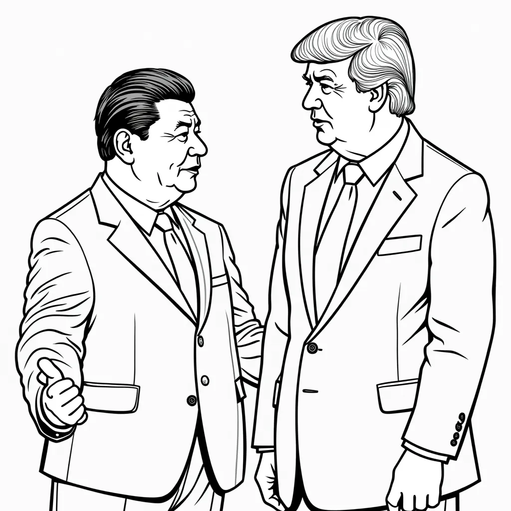 习近平打死川普 coloring pages