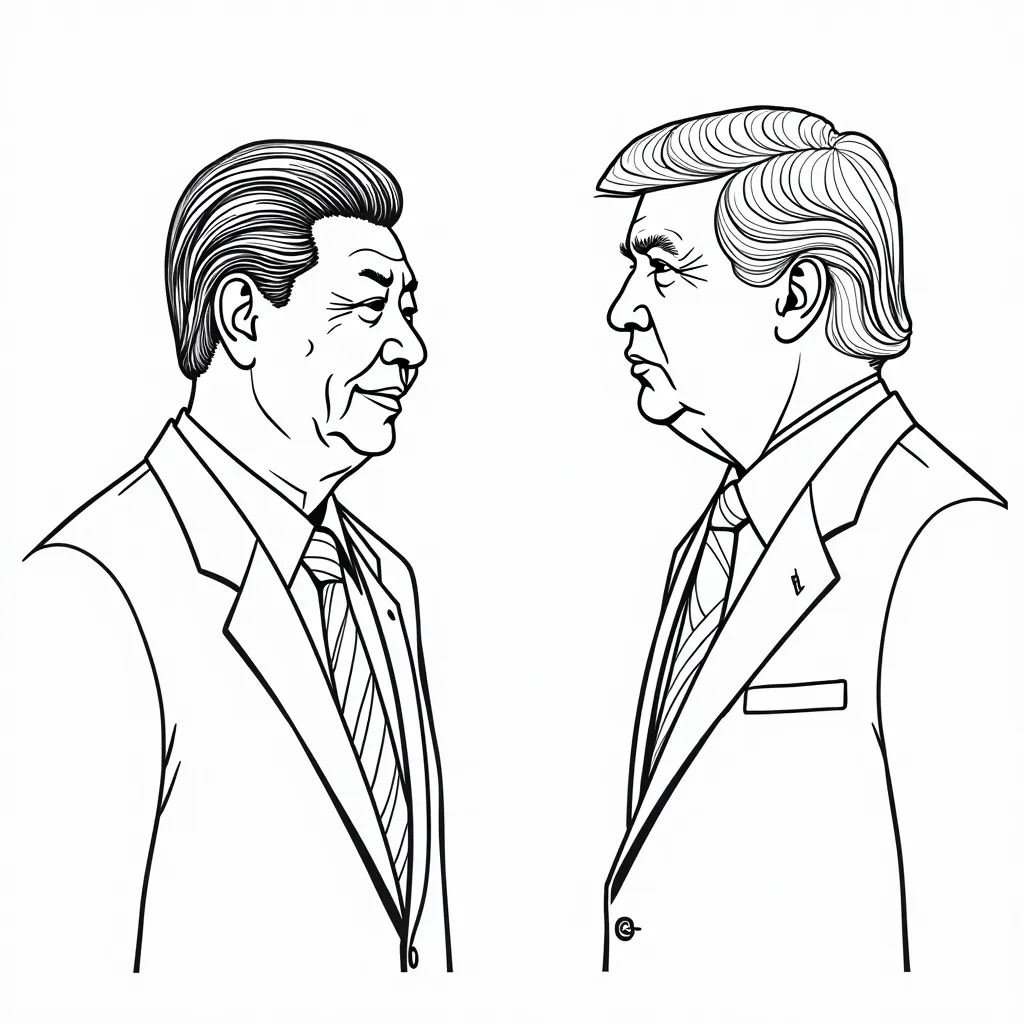 习近平打趴下川普 coloring pages