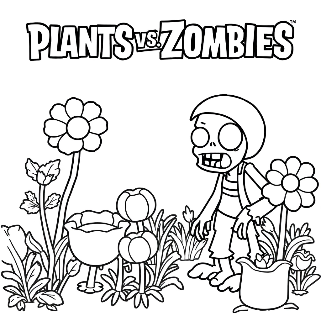 植物大战僵尸 صفحات التلوين