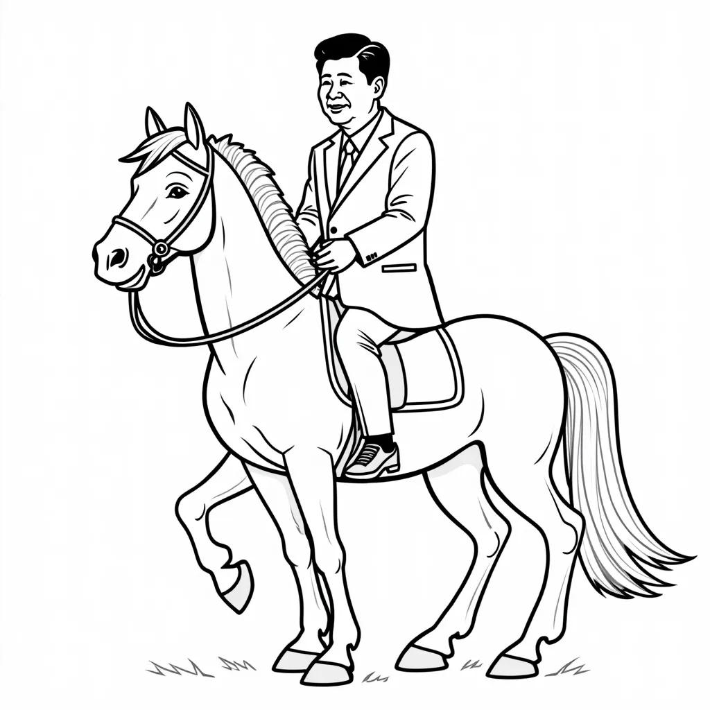 习近平不骑马骑在特朗普身上 coloring pages