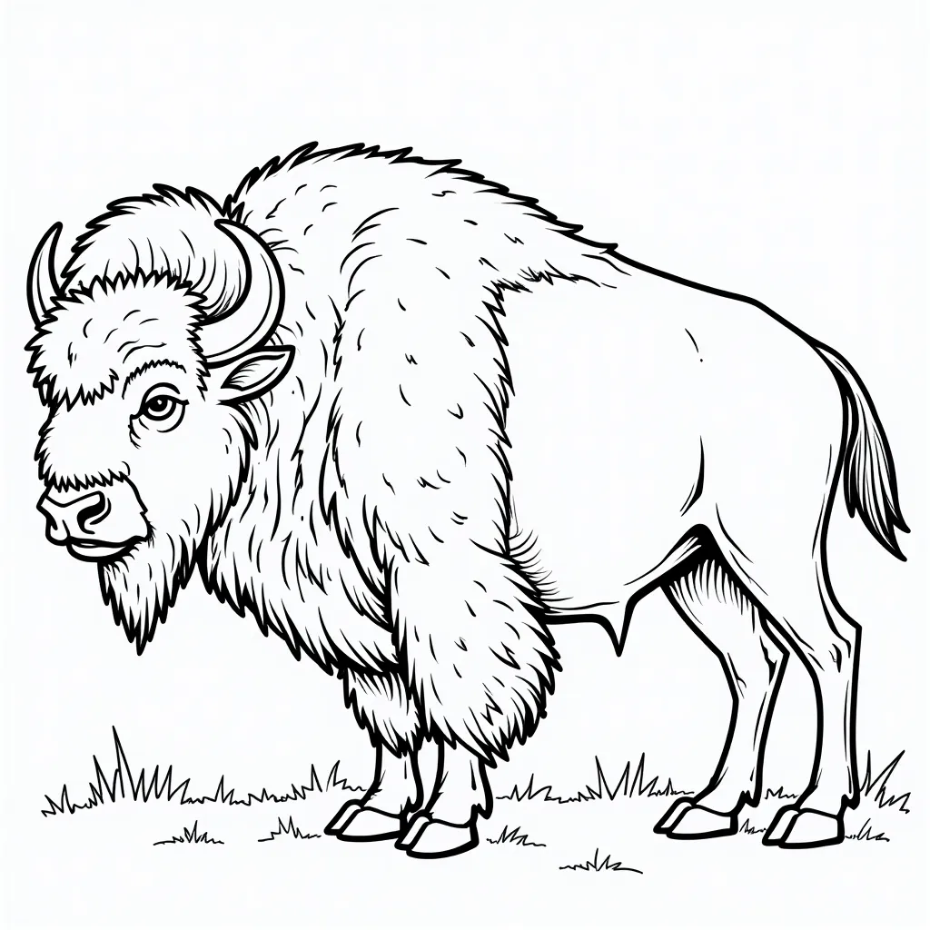 A bison in yellowstone coloring pages