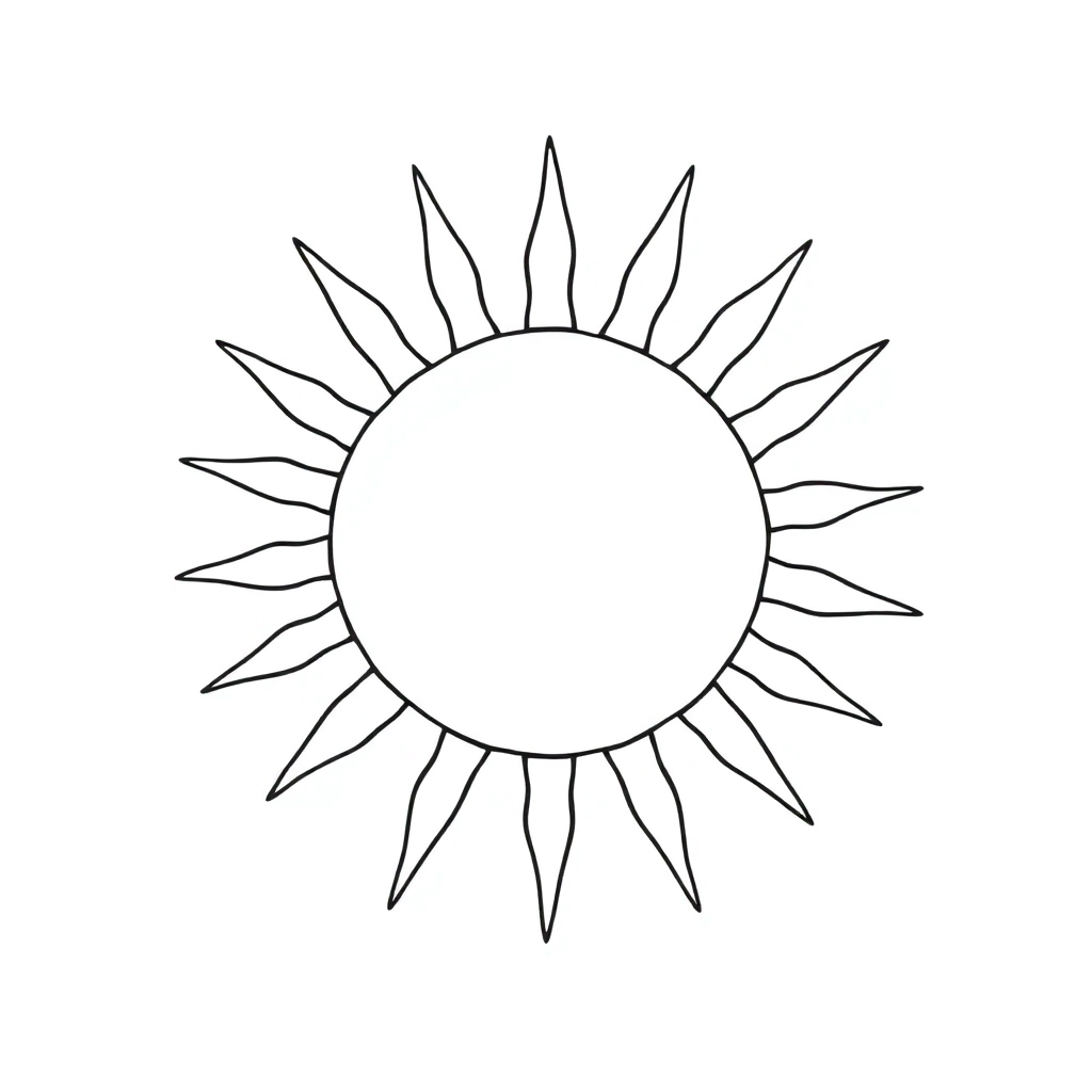 bright simple sun صفحات التلوين
