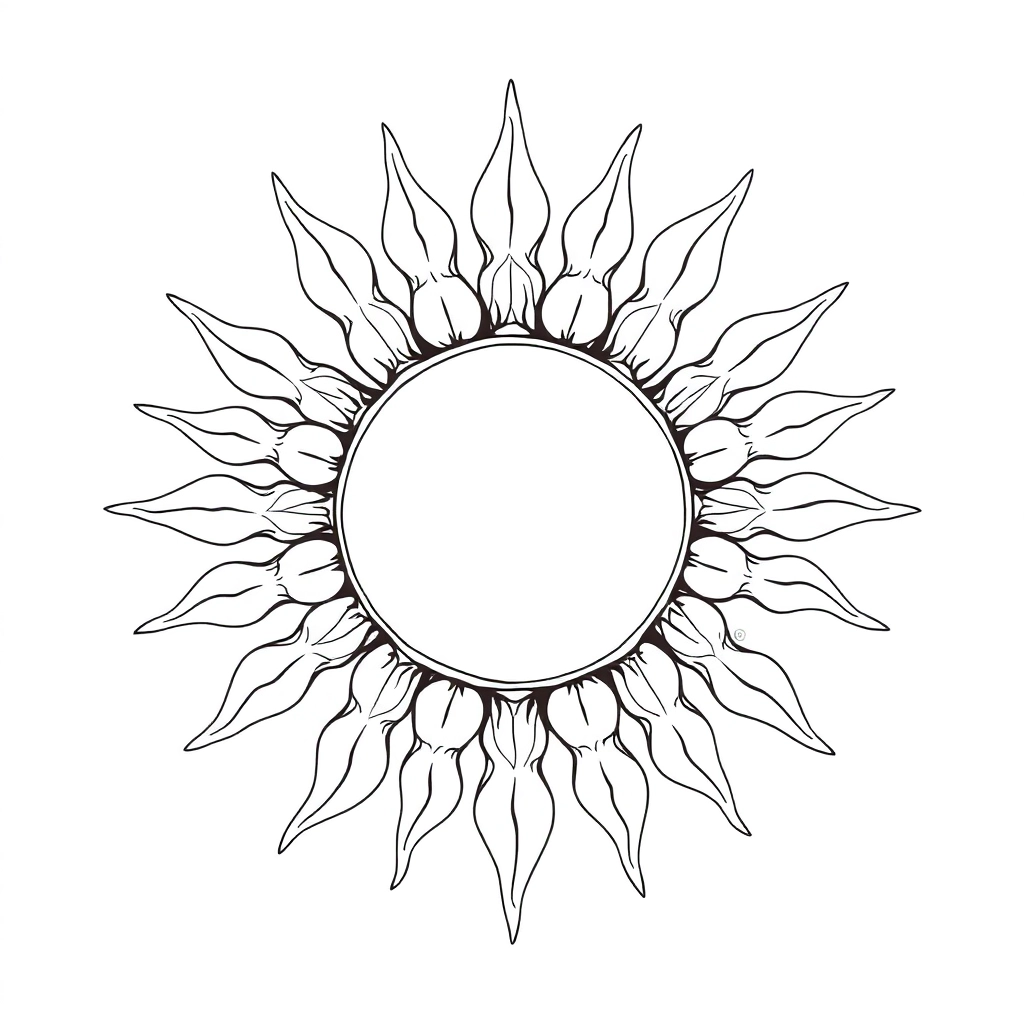 sol brillante estilo tatuaje صفحات التلوين