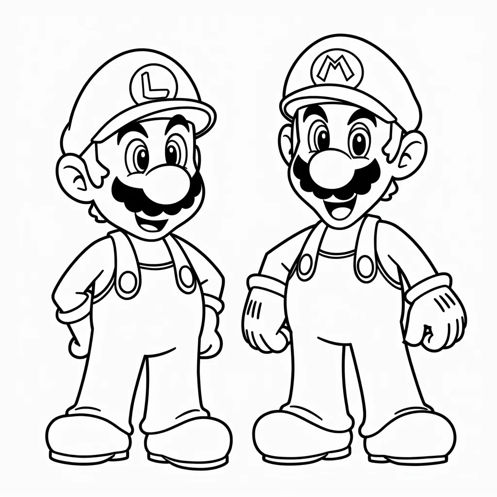 Mario and luigi  coloring pages