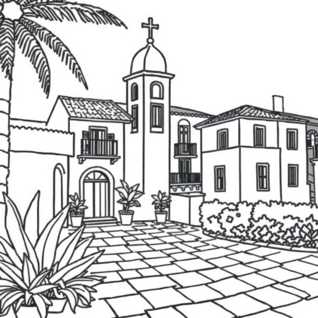 casa a la orilla del mar Páginas para Colorear