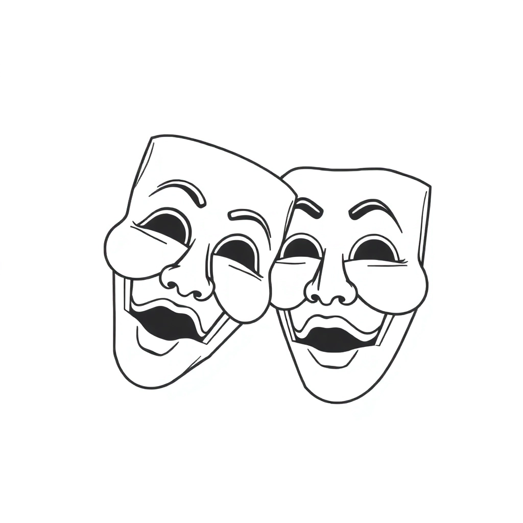 theater masks صفحات التلوين