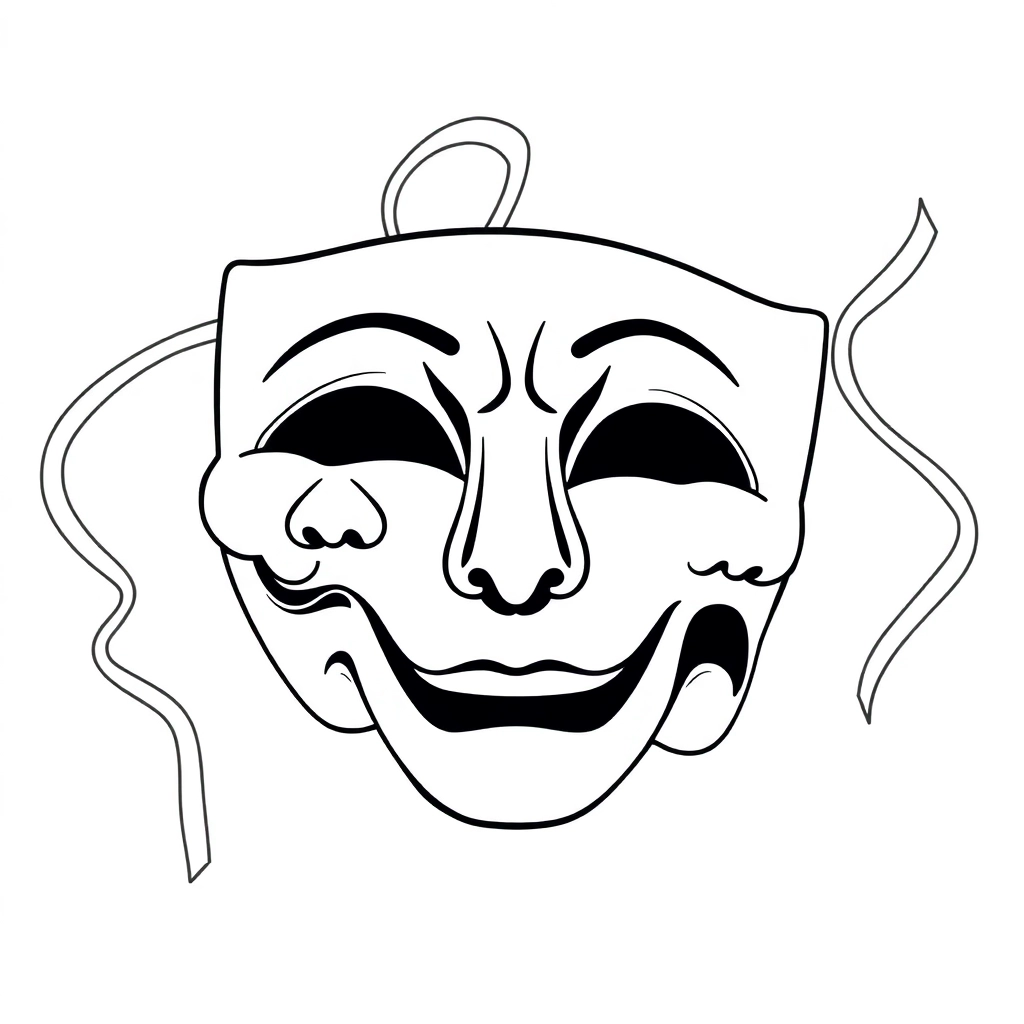 theater masks صفحات التلوين