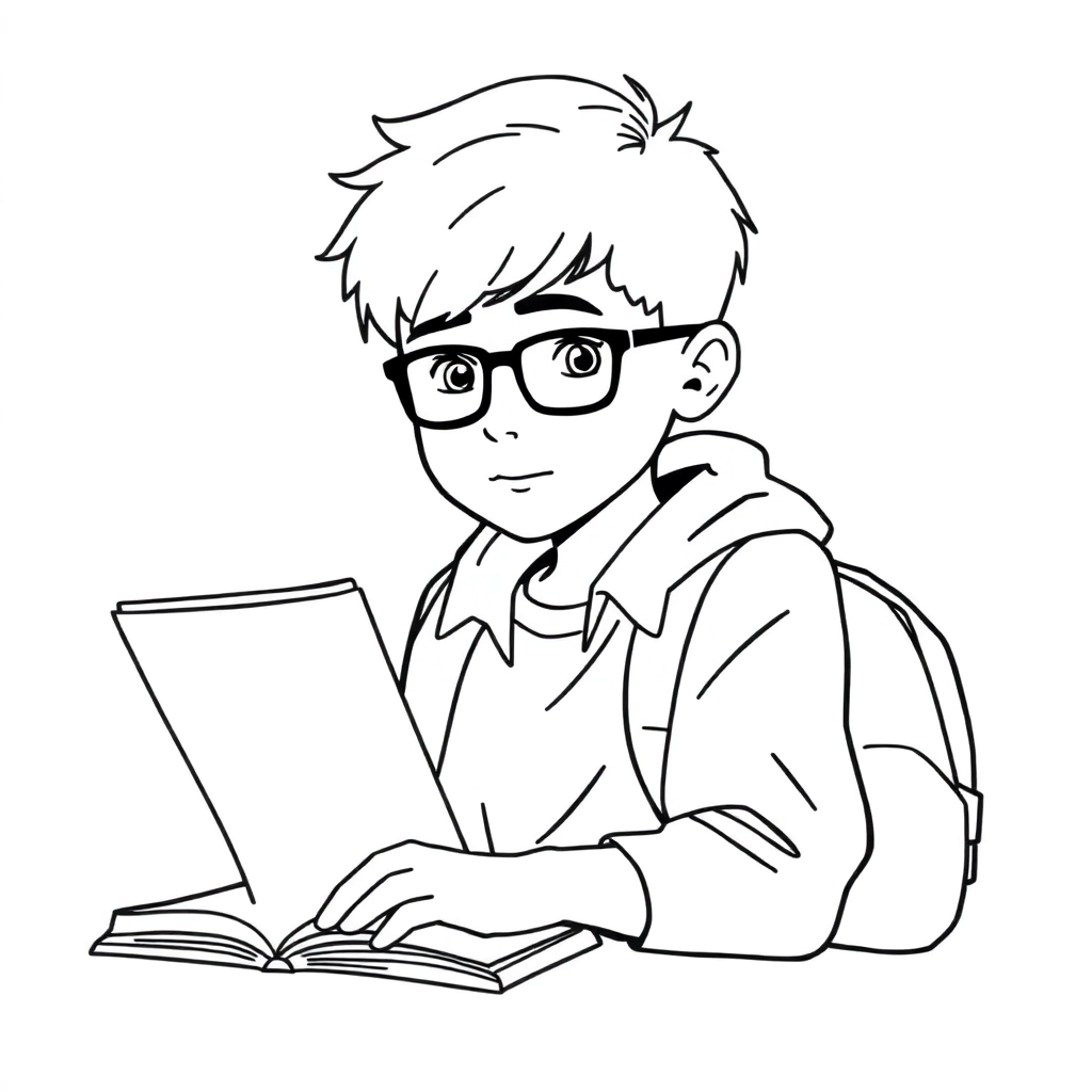 A bright and curious student صفحات التلوين