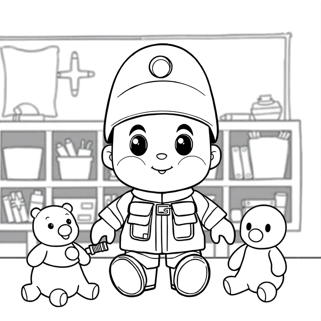 The soldier doll is organizing the toys in the childrens classroom صفحات التلوين