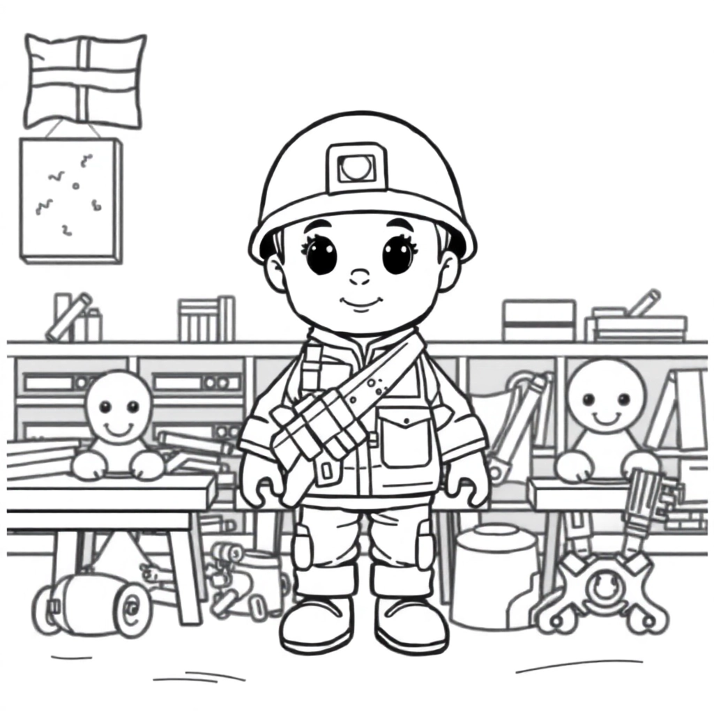 The soldier doll is organizing the toys in the childrens classroom صفحات التلوين