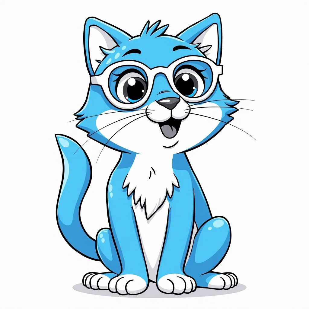 The Gadget Cat is primarily a vibrant combination of blue and white coloring pages